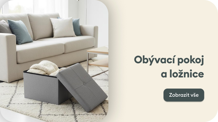 „Obývací pokoj a ložnice – pohodlný nábytek a doplňky pro Váš domov. Odkaz k prozkoumání nabídky.“