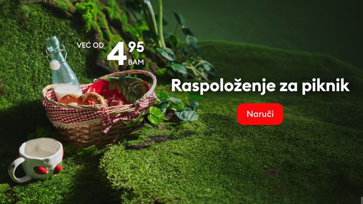 Ponuda proizvoda za piknik po promotivnoj cijeni uz mogućnost naručivanja online.