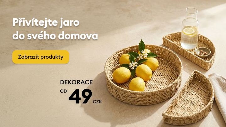 Propagace jarních dekorací do domácnosti, inspirace k oživení interiéru a nákupu, cenová nabídka od 49 CZK.