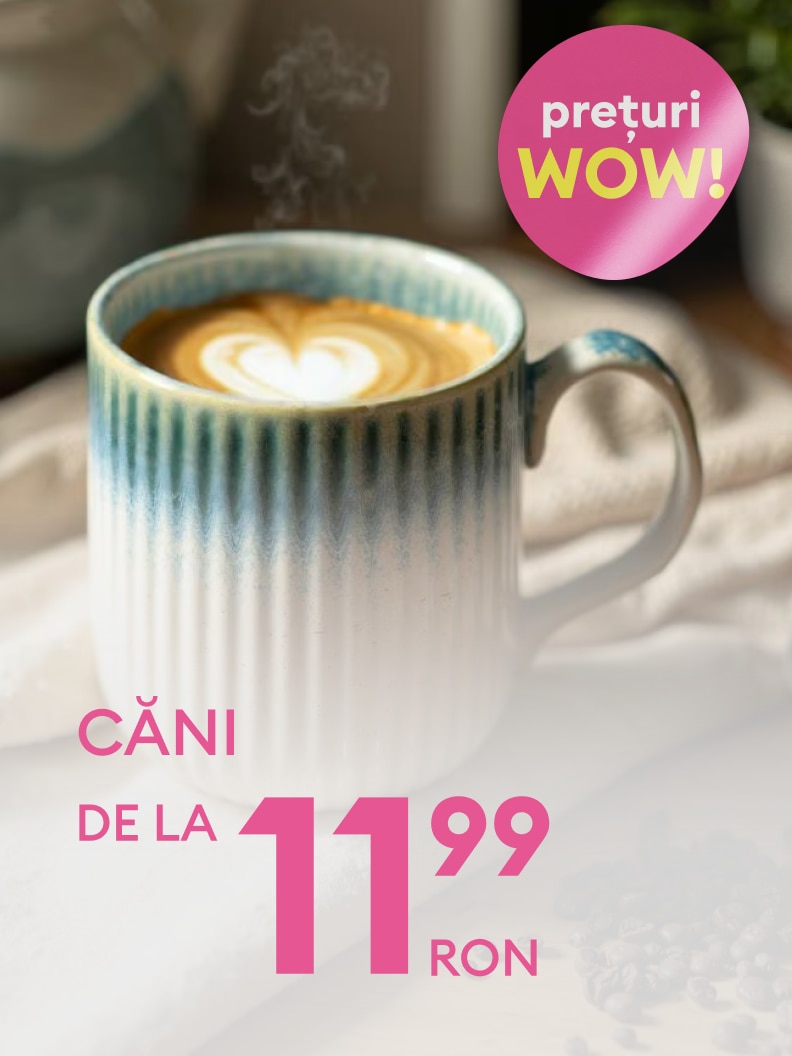Căni disponibile la prețuri atractive, începând de la 11,99 RON. Ofertele fac parte din categoria WOW, ideale pentru băuturile tale preferate. Descoperă produsele în magazin sau online acum!