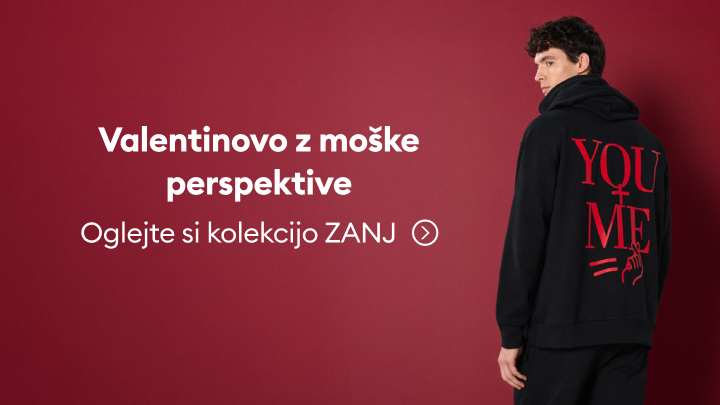 Valentinovo iz moške perspektive. Odkrijte kolekcijo za moške z napisom "YOU ME" na črnem oblačilu. Kliknite, da raziščete celotno ponudbo za ta poseben dan.