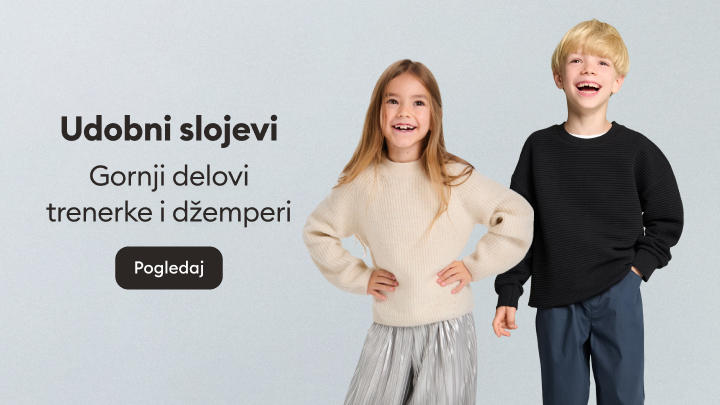 Udobni slojevi za decu – gornji delovi trenerki i džemperi. Praktični i moderni modeli za svaku priliku. Kliknite na dugme „Pogledaj“ da biste saznali više i otkrili ponudu udobne odeće za mlađe generacije.