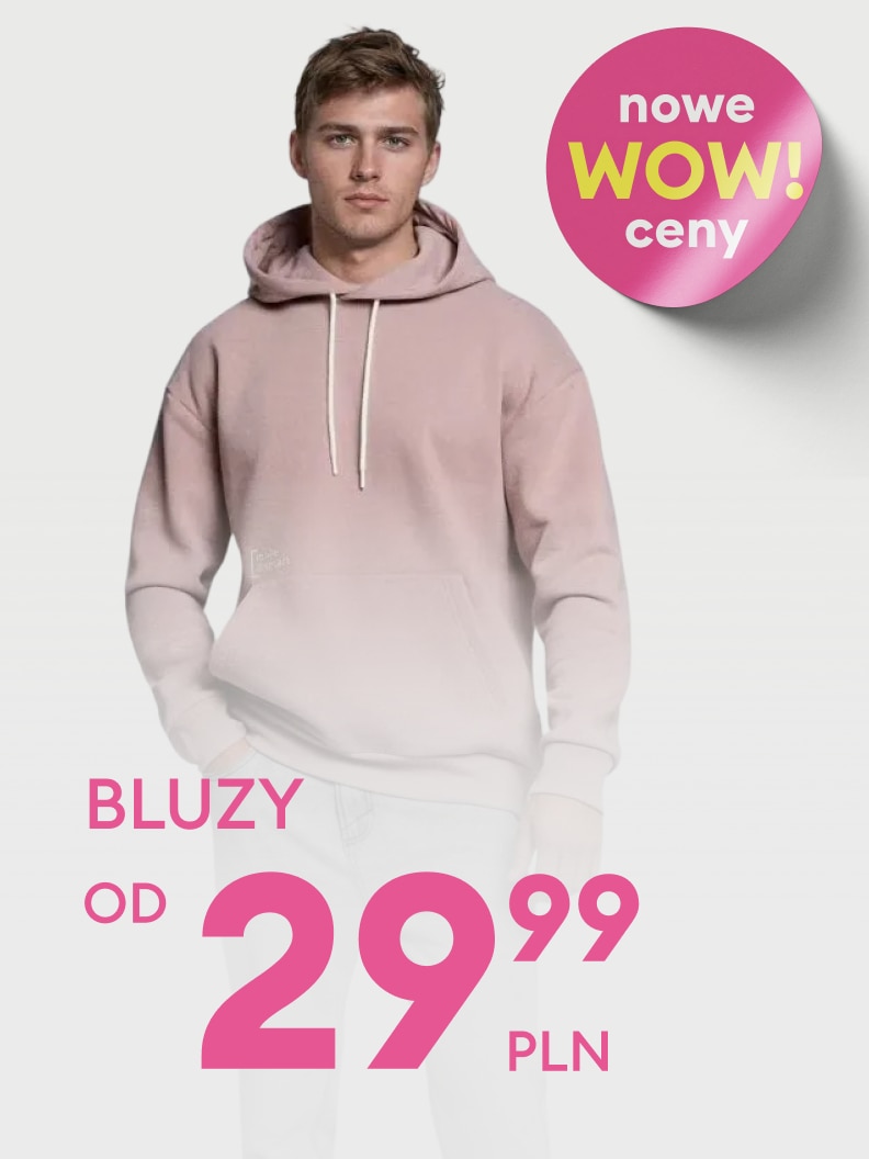 Promocja na bluzy już od 29,99 PLN. Przyciągająca oferta wyróżniona hasłem "Nowe WOW ceny". Idealna okazja na modny wybór w korzystnej cenie.