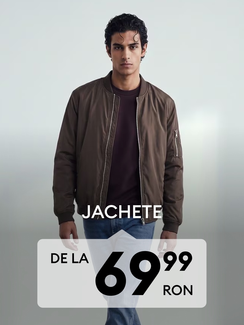 Promoție la jachete pentru bărbați, disponibile de la 69,99 RON.
