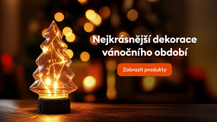 „Svítící vánoční dekorace ve tvaru stromku. Doplněk pro vytvoření kouzelné atmosféry během svátků. Odkaz na zobrazení nabízených produktů.”