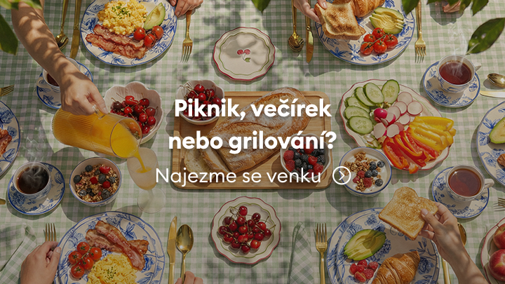 Inspirace pro venkovní stolování a setkání s přáteli, jako piknik, večírek nebo grilování, s připraveným jídlem a nápoji ke sdílení.