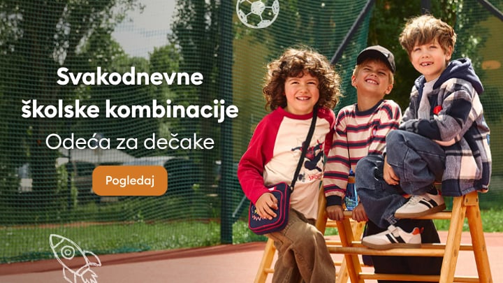 Dečaci u opuštenim školskim kombinacijama za svakodnevne aktivnosti i povratak u školu