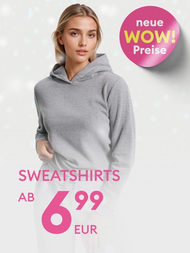 Sweatshirts ab 6,99 EUR. Neue WOW-Preise für modische und bequeme Kleidung. Entdecken Sie attraktive Angebote und sparen Sie. Perfekt für Freizeit, Komfort und Stil. Holen Sie sich hochwertige Sweatshirts zum günstigen Preis.