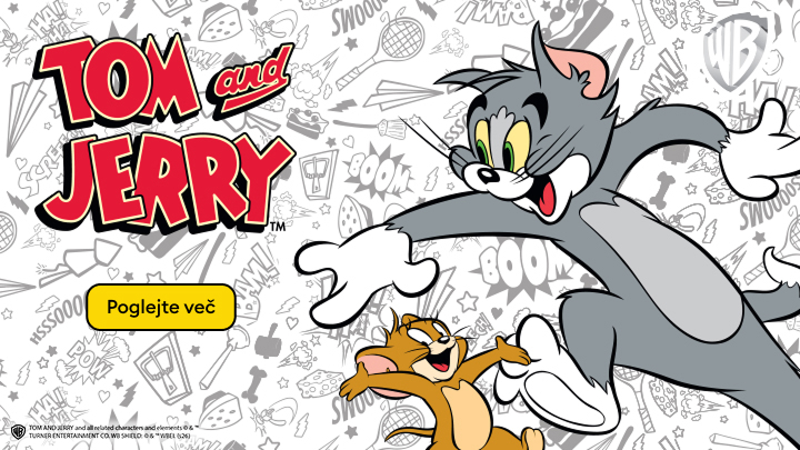 "Lik iz priljubljene risanke Tom in Jerry. Maček Tom lovi miška Jerryja, ki mu spretno pobegne z igrivim izrazom. Kliknite na gumb za več informacij in podrobnosti o vsebini risanke."