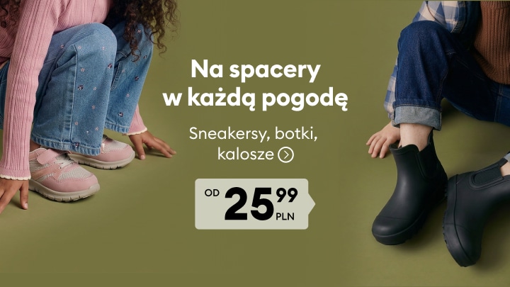 Promocja na obuwie dziecięce na spacery w każdą pogodę – sneakersy, botki i kalosze od 25,99 PLN