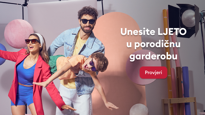Promocija ljetne kolekcije za cijelu porodicu, potiče pregled i kupovinu sezonske odjeće.