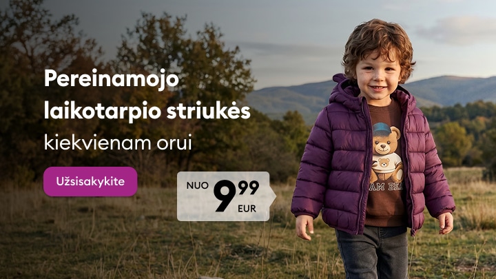 Vaikiškų pereinamojo laikotarpio striukių pasiūlymas įvairioms oro sąlygoms
