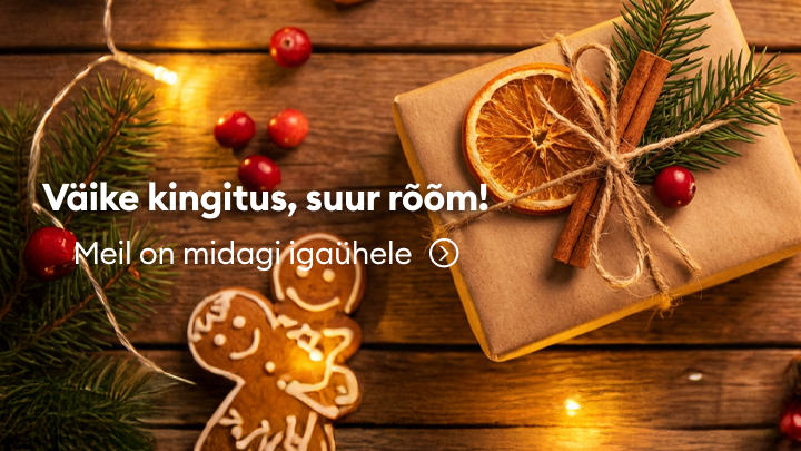 Väike jõulukink, mis toob suurt rõõmu. Pildil näha ehted ja kingitus, mis pakuvad ideid pühadehooajaks. Sobib igale maitsele - rõõmuks pereliikmetele ja sõpradele. Tutvu kingiideedega ja leia endale midagi erilist!