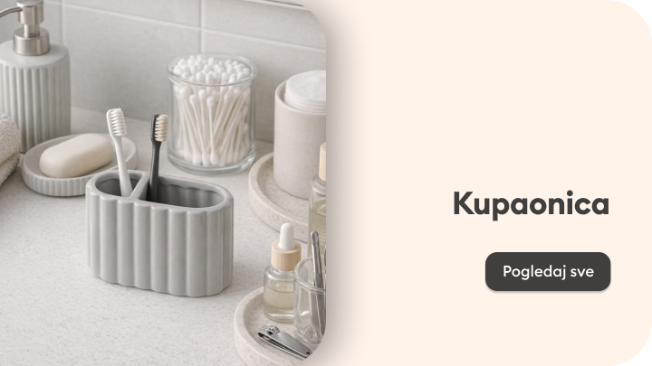 Promocija asortimana kupaonskih dodataka za organizaciju i svakodnevnu osobnu njegu.
