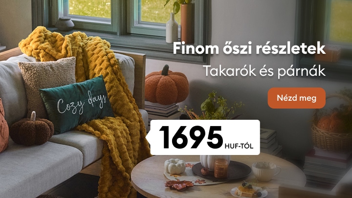 Őszi hangulatot teremtő takarók és párnák otthoni dekorációhoz kedvező áron