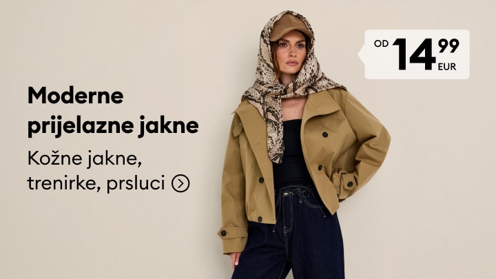 Promocija modernih prijelaznih jakni, kožnih jakni, trenirki i prsluka za žene