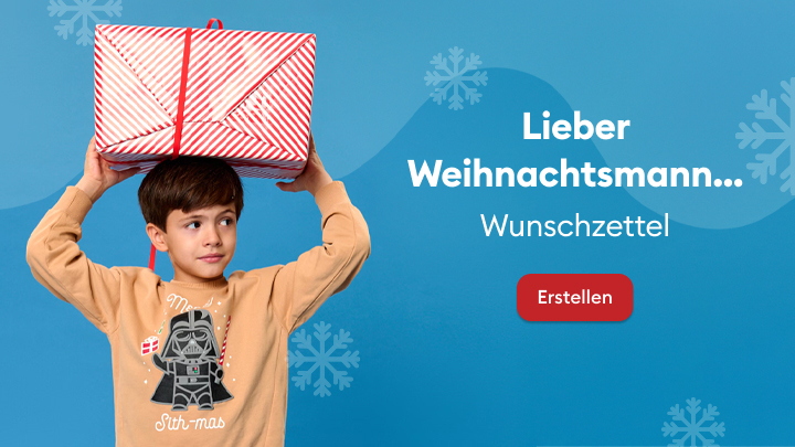 Lieber Weihnachtsmann: Erstellen Sie Ihren Wunschzettel für Weihnachten mit einem Klick auf den roten Button 