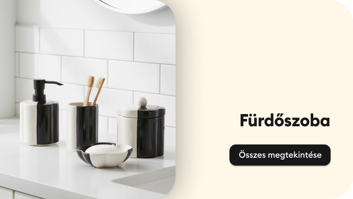 Fürdőszobai kiegészítők gyűjteményének bemutatása, amely segít a fürdőszoba rendezetté és funkcionálissá tételében.