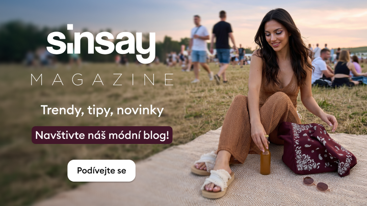Propagační vizuál Sinsay Magazine nabízející inspiraci k módním trendům, tipům a novinkám pro volný čas a sezónní styling.
