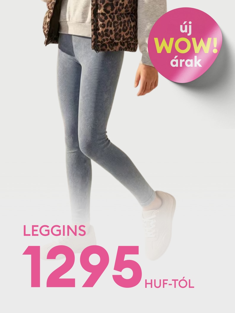 Leggings promóciója kedvezményes ajánlattal, a termék viselés közbeni bemutatásával a vásárlás ösztönzésére.