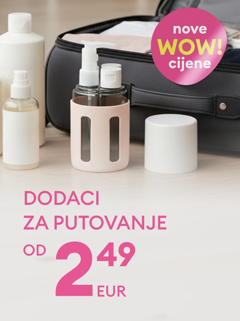Promocija dodataka za putovanje s novim cijenama, dostupno već od 2,49 EUR.