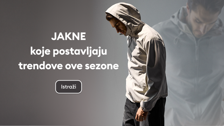 Promocija modernih jakni za sezonu uz muški model u sportskoj jakni s kapuljačom