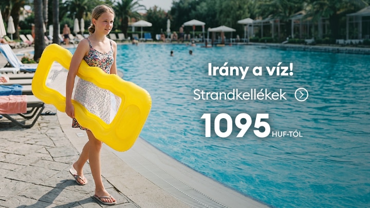Strandkellékek nyári pihenéshez és medencés kikapcsolódáshoz kedvező áron.