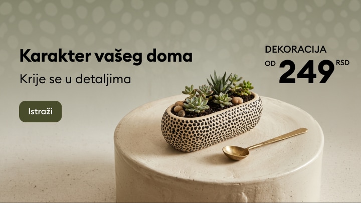 Dekorativna saksija sa sukulentima za uređenje doma, dostupna po ceni od 249 RSD