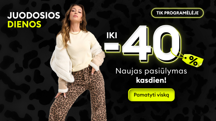 Juodosios dienos akcija programėlėje! Nuolaidos iki -40%. Nauji pasiūlymai kiekvieną dieną. Paspauskite „Pamatyti viską“, kad sužinotumėte daugiau ir pasinaudotumėte ypatingomis nuolaidomis. banner