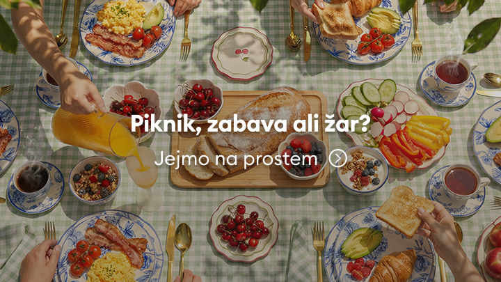 Navdih za sproščen piknik in skupno obedovanje na prostem z raznoliko hrano, deljenjem in druženjem.