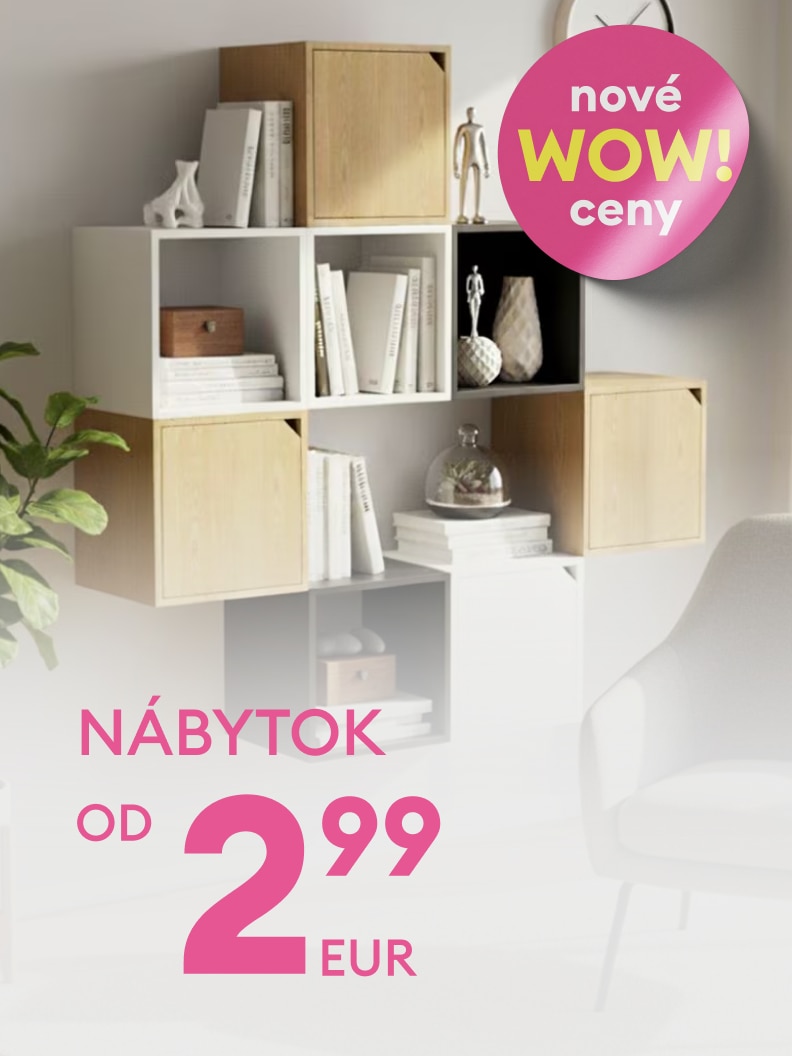 Propagácia cenovo dostupného nábytku do domácnosti s dôrazom na nové výhodné ponuky a atraktívne riešenia úložného priestoru.
