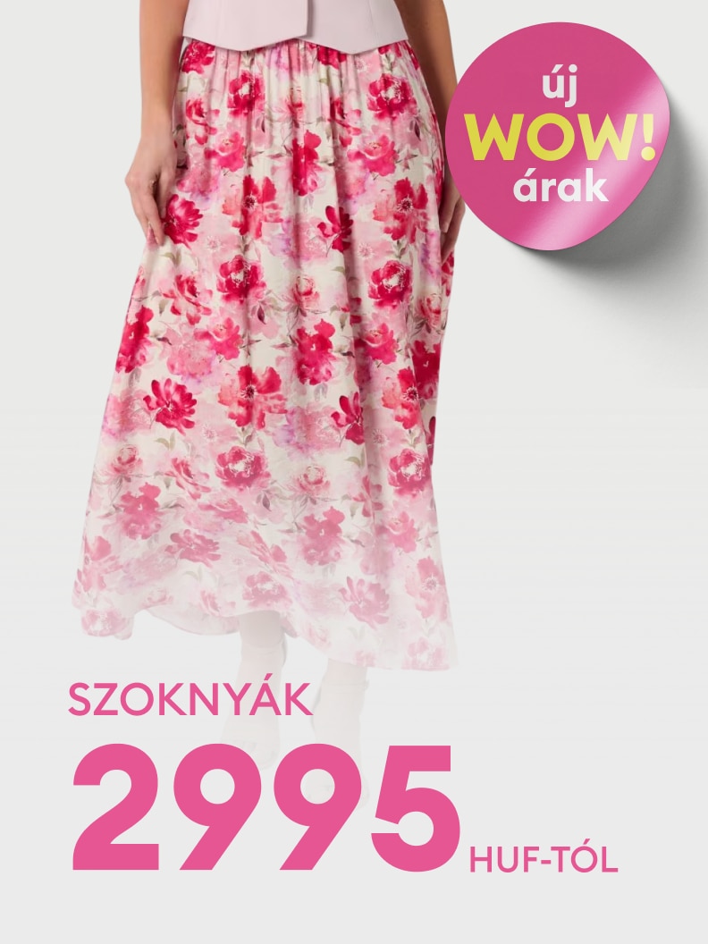 Akciós női szoknyák ajánlata új kedvezményekkel, már 2995 Ft-tól.