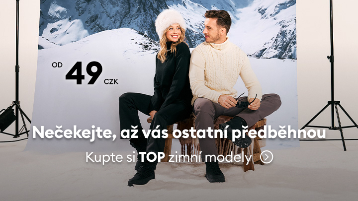 Nečekejte, až vás ostatní předběhnou. Kupte si TOP zimní modely od 49 Kč. Stylové a praktické oblečení pro zimní sezónu v atraktivní nabídce. Připravte se na chladné počasí a vyberte si módní zimní kousky za skvělé ceny.