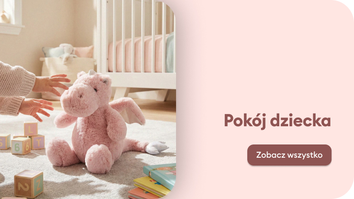 Inspiracja do urządzania pokoju dziecka, prezentująca przytulną przestrzeń z zabawkami i meblami, zachęcająca do zapoznania się z ofertą wyposażenia.