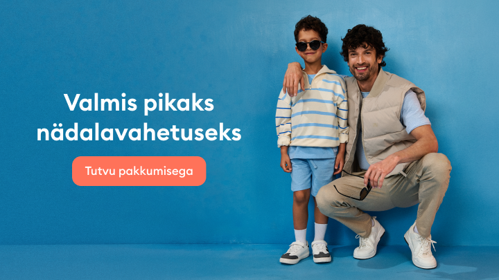 Reklaam, mis kutsub tutvuma nädalavahetuseks mõeldud moepakkumisega ning esitleb koordineeritud rõivavalikuid täiskasvanule ja lapsele.