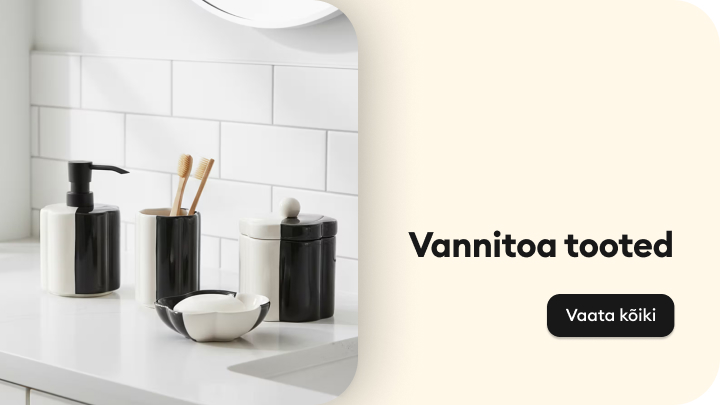 Vannitoa tarvikute valiku tutvustus, mis suunab kasutaja sirvima ja ostma vannitoa aksessuaare.