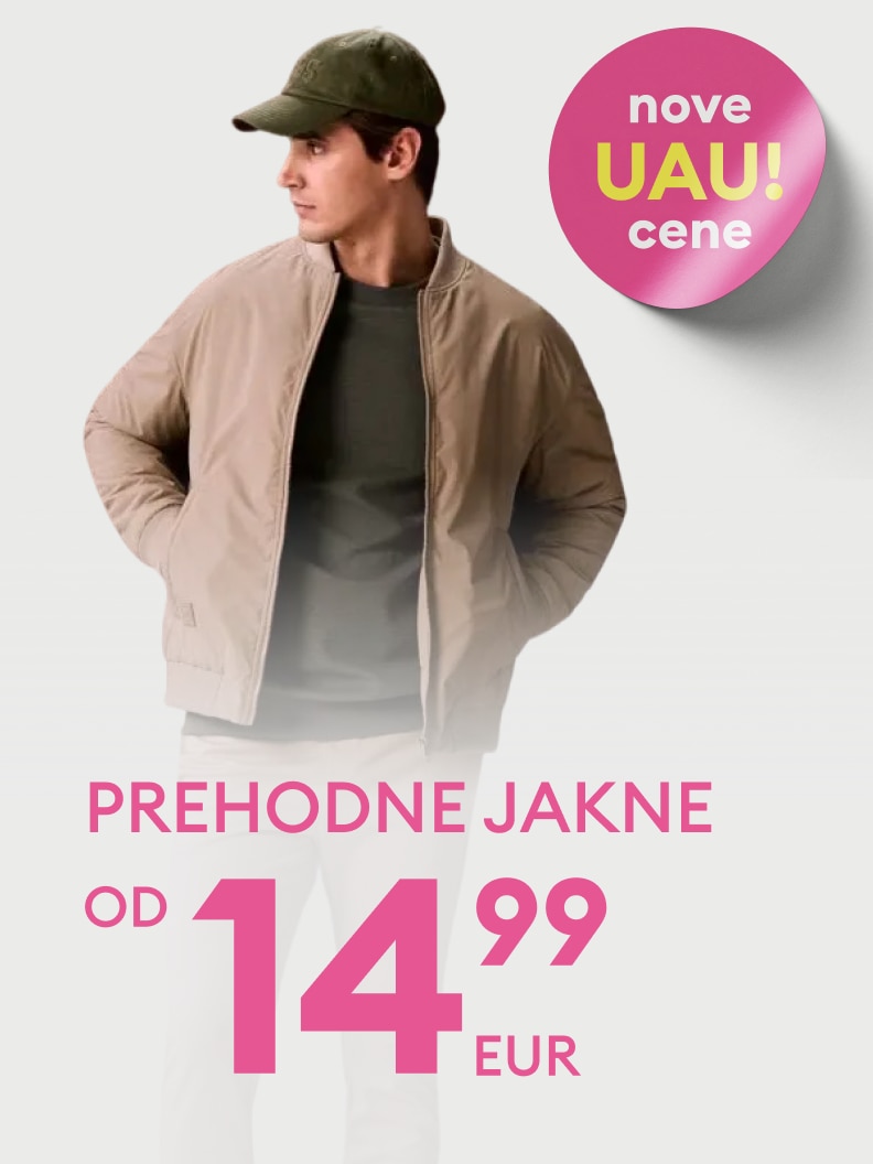 Promocija prehodnih jaken z novimi ugodnimi cenami, že od 14,99 €.
