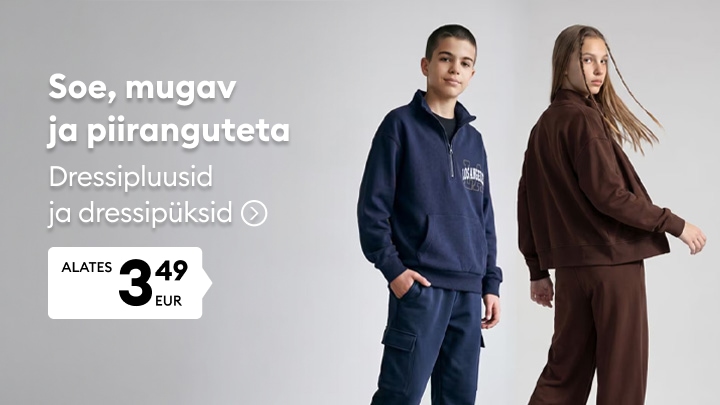Laste dressipluusid ja dressipüksid igapäevaseks kandmiseks soodsa hinnaga￼