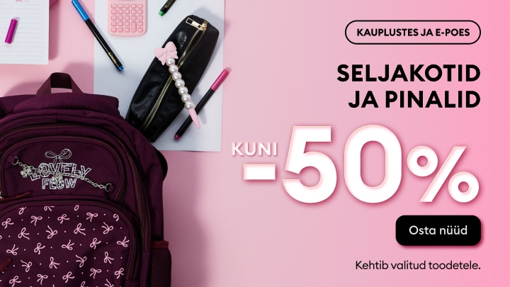 Koolikottide ja pinalite kampaania valitud toodetele kuni 50% allahindlusega e-poes ja kauplustes