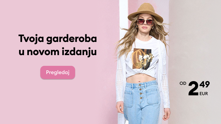 Promocija nove kolekcije odjeće s naglaskom na pristupačne cijene i inspiraciju za osvježenje garderobe, uz poziv na pregled ponude.
