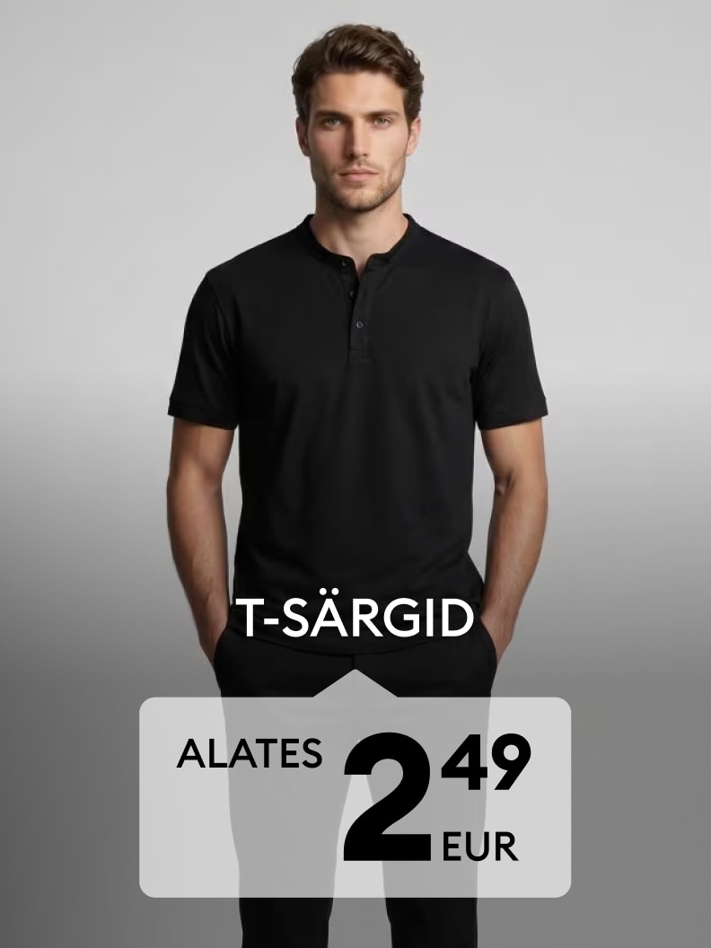 Meeste T-särkide reklaam soodushinnaga alates 2,49 eurost.