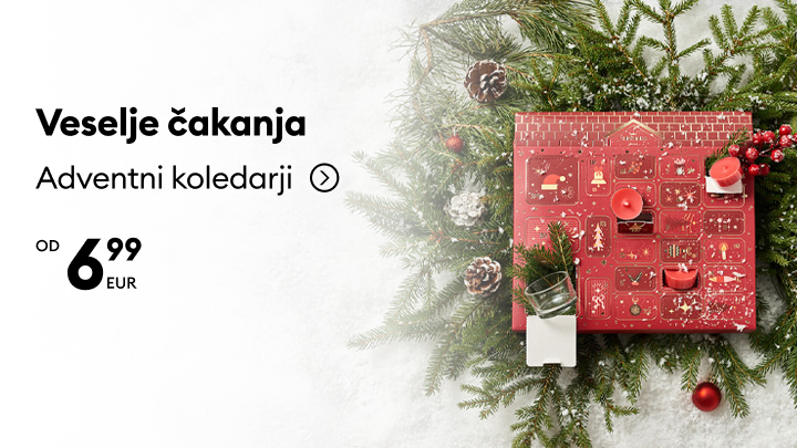 Adventni koledar z zabavnimi presenečenji za vsak dan do božiča. Na voljo po ugodni ceni od 6,99 EUR. Obdarite sebe ali svoje najbližje z veseljem pričakovanja prazničnih dni. banner