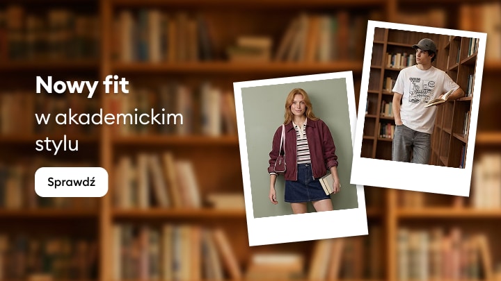 Promocja kolekcji ubrań w akademickim stylu dla kobiet i mężczyzn inspirowanej modą studencką i casualową
