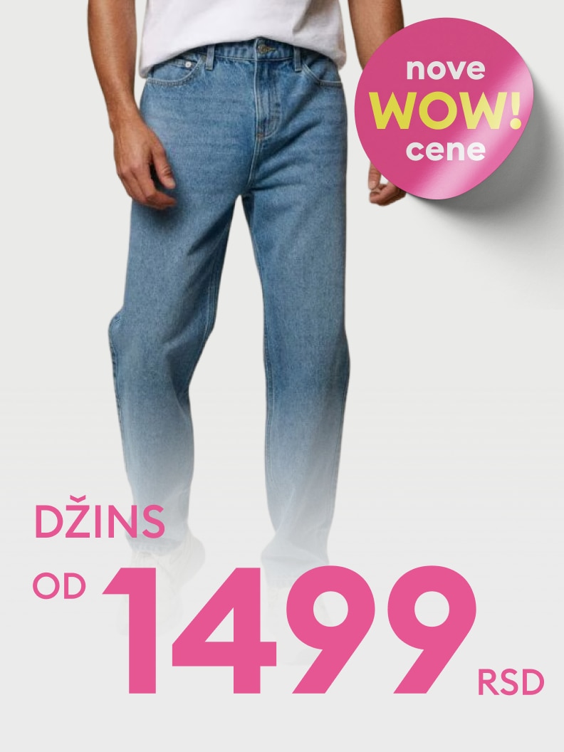 Promotivna ponuda farmerki sa sniženim cenama, ističe novu akciju i povoljnu kupovinu odeće u prodavnici.