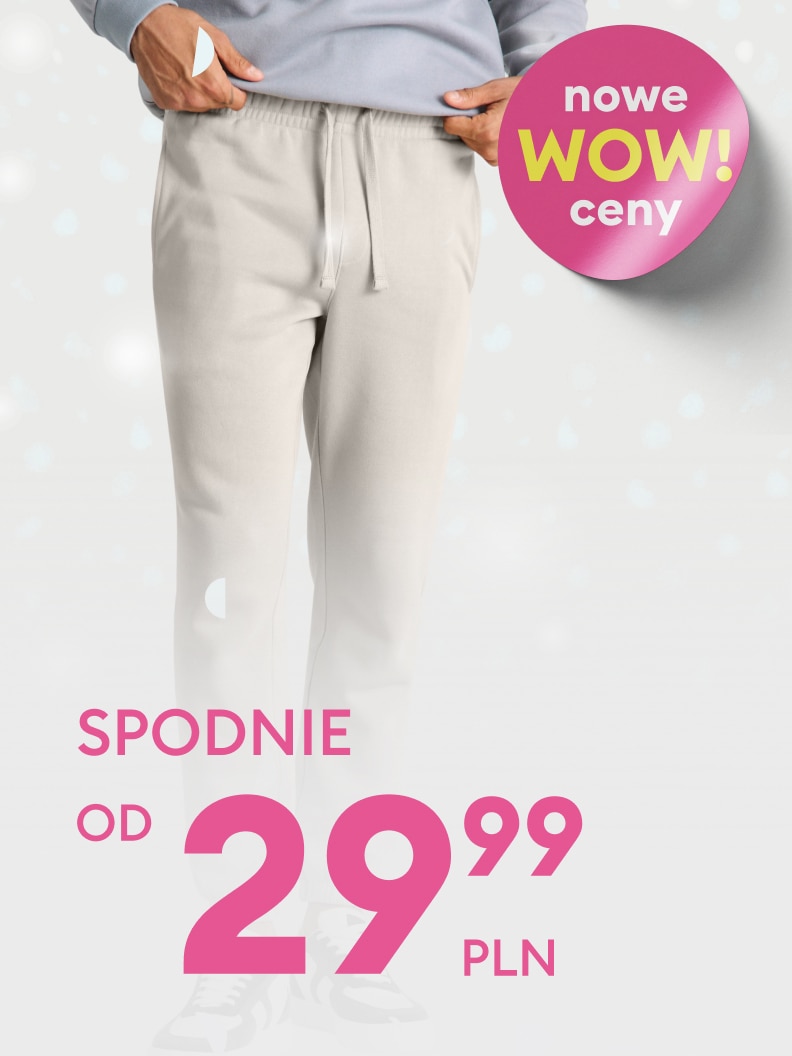 Promocja na spodnie. Nowa oferta cenowa od 29,99 złotych. Idealne do codziennego noszenia. Sprawdź dostępne modele i skorzystaj z okazji.