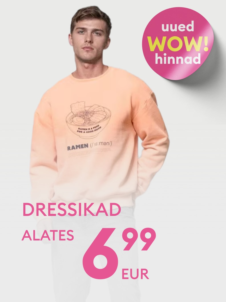 Meeste dressikate kampaania, mis teavitab eripakkumisest ja soodsast alghinnast 6,99 eurot.