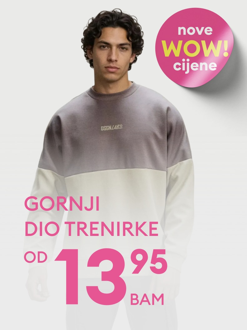 Promotivna ponuda gornjeg dijela trenirke, s naglaskom na povoljnu cijenu i aktuelnu akciju za kupce.