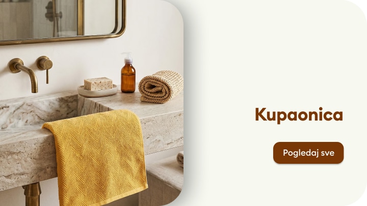 Ponuda proizvoda za kupaonicu uključujući ručnike i kupaonske dodatke za uređenje i opremanje prostora