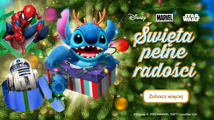 Bohaterowie serialu animowanego Psi Patrol w zimowej scenerii świętują Boże Narodzenie. W tle widoczna jest choinka, ozdoby oraz zabudowania Adventure Bay. Logo Psi Patrol na pierwszym planie. Przyciski i szczegóły świąteczne zapraszają do odkrycia więcej treści.