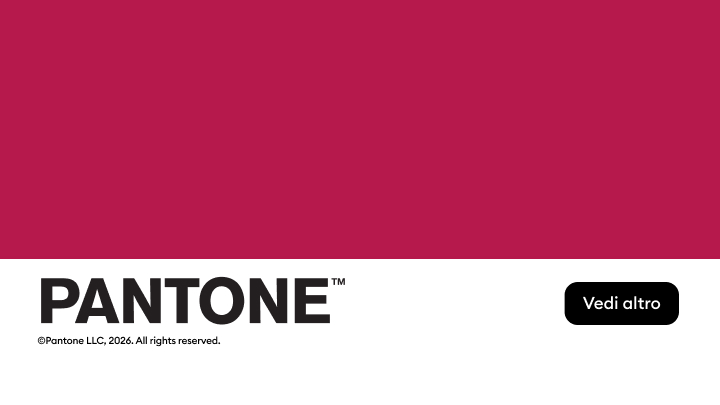 Sezione promozionale che comunica il marchio Pantone e invita a scoprire contenuti e collezioni correlati.